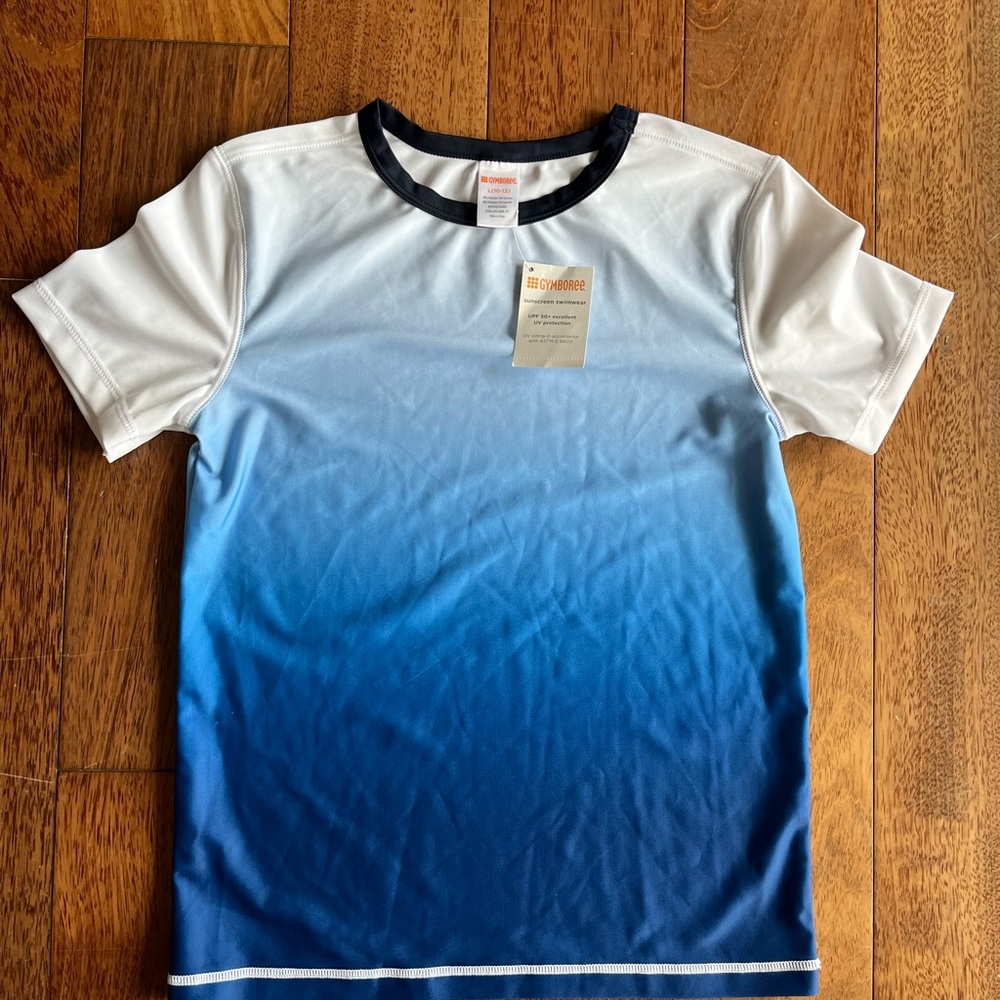 Gymboree Blue and White Swim Shirt